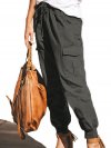 Fashion Solid Color Pocket Cargo Pants For Women