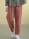 Solid Color Button Pocket Long Casual Pants for Women