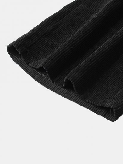 Solid Color Corduroy Elastic Waist Casual Cropped Pants for Women - Click Image to Close