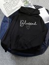 Casual Letter Printed Long Sleeve Hoodie With Pocket