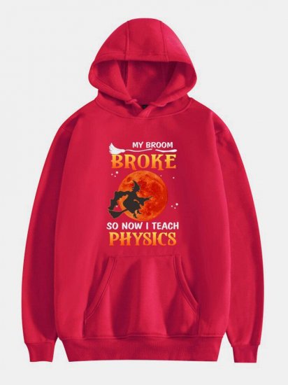 Cartoon Halloween Print Long Sleeve Hoodie With Pocket - Click Image to Close