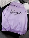 Casual Letter Printed Long Sleeve Hoodie With Pocket