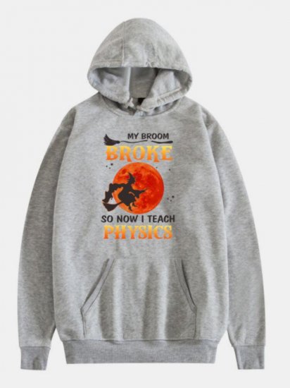 Cartoon Halloween Print Long Sleeve Hoodie With Pocket - Click Image to Close