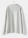 Letter Print Zipper Lapel Collar Long Sleeve Sweatshirt
