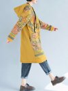 Hooded Folk Style Print Long Sleeve Vintage Women Dress
