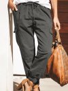 Fashion Solid Color Pocket Cargo Pants For Women