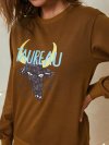 Cartoon Animal Print O-neck Long Sleeve Casual Sweatshirt For Women