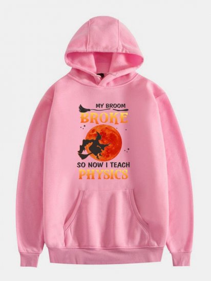 Cartoon Halloween Print Long Sleeve Hoodie With Pocket - Click Image to Close