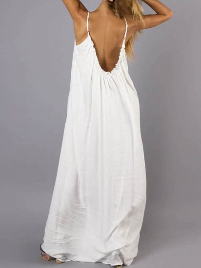 Ethnic Bohemian Print Spaghetti Straps Maxi Dress - Click Image to Close