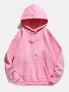 Flower Butterfly Printed Long Sleeve Drawstring Hoodie For Women