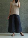 Wide Leg Pure Color Loose Elastic Waist Vintage Pants